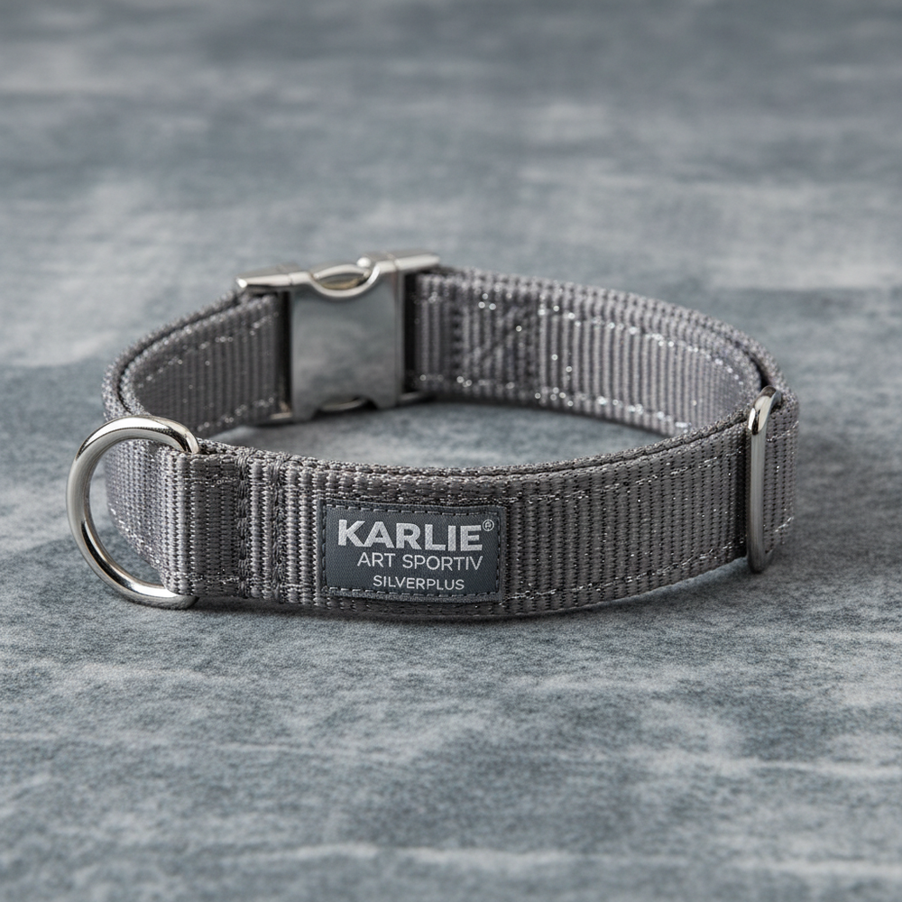 Karlie Art Sportiv Silverplus Halsband Grau 20mm x 40-55cm Detail