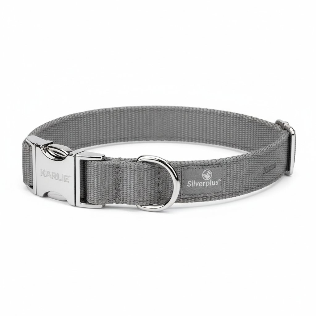 Karlie Art Sportiv Silverplus Halsband Grau 20mm x 40-55cm Seitenansicht