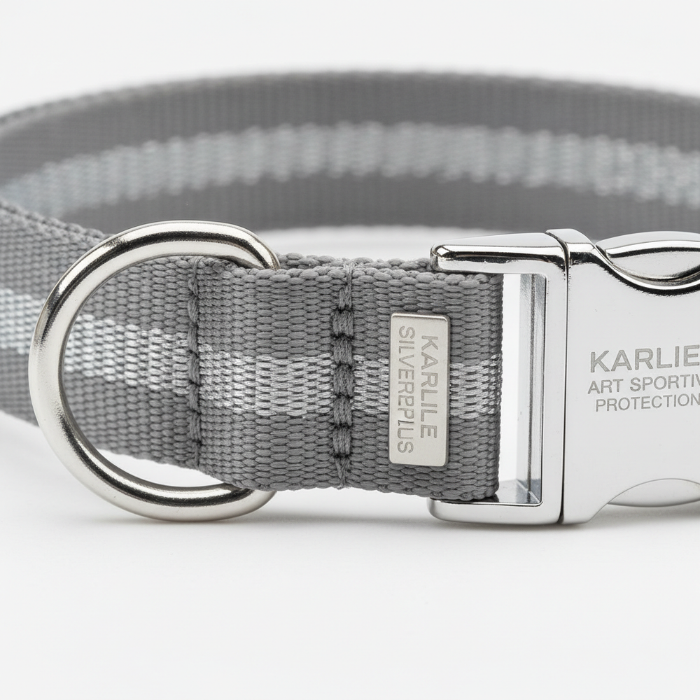 Karlie Art Sportiv Silverplus Halsband Grau 24mm x 45-65cm Detail
