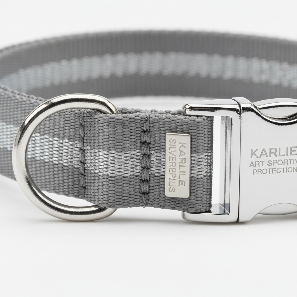 Karlie Art Sportiv Silverplus Halsband Grau 24mm x 45-65cm Detail