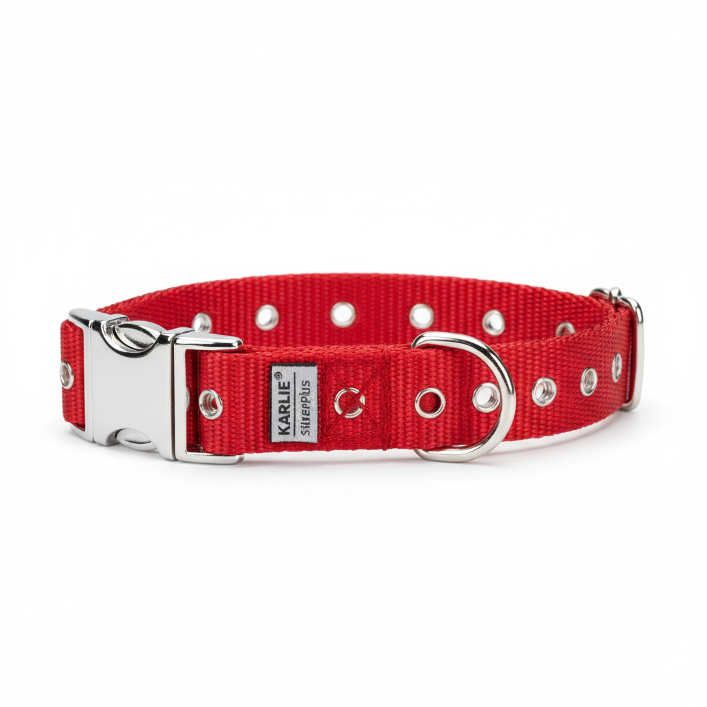 Karlie Art Sportiv Silverplus Halsband Rot 15mm x 30-45cm Seitenansicht