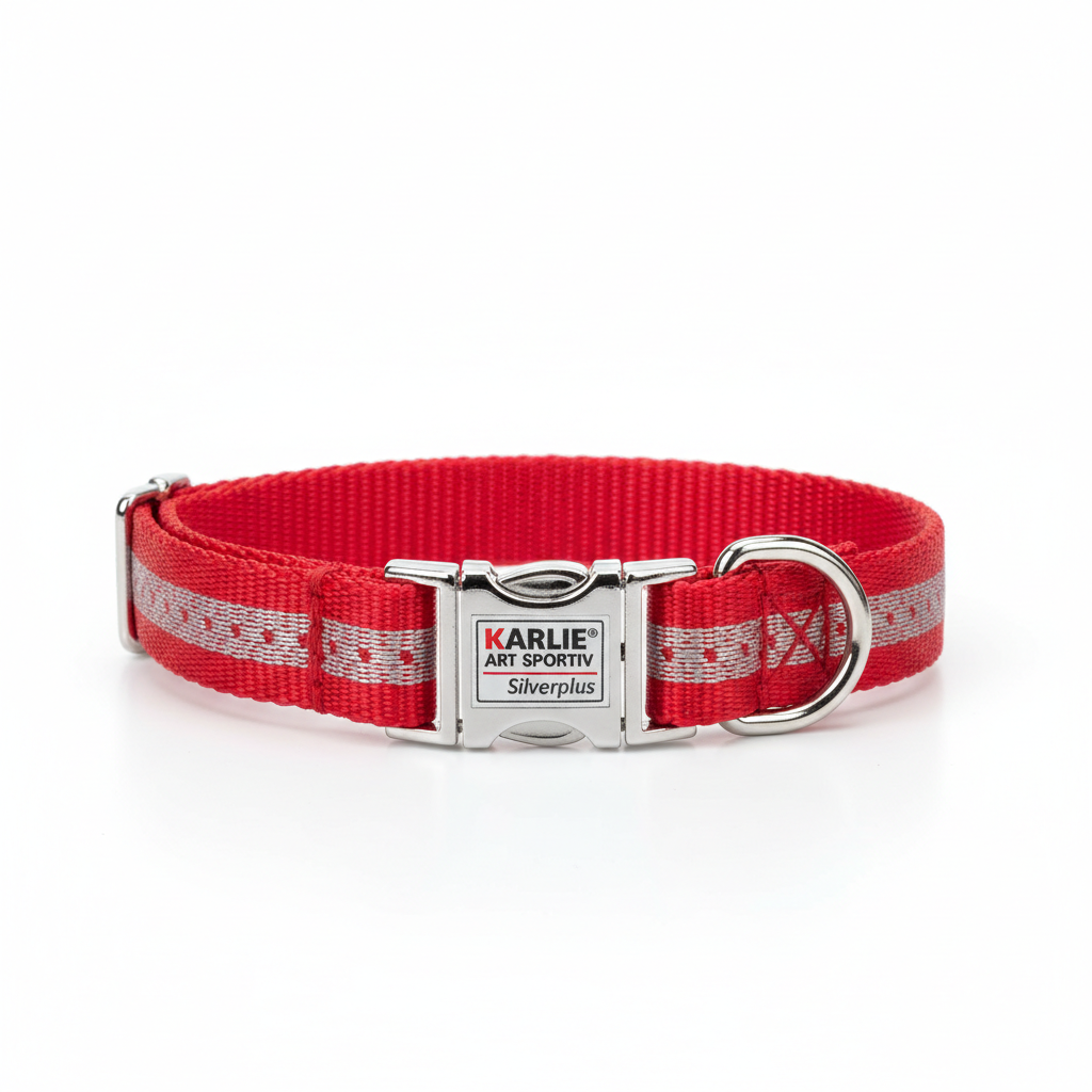 Karlie Art Sportiv Silverplus Halsband Rot 20mm x 40-55cm Hauptansicht