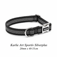 Karlie Art Sportiv Silverplus Halsband Schwarz 20mm x 40-55cm Hauptansicht