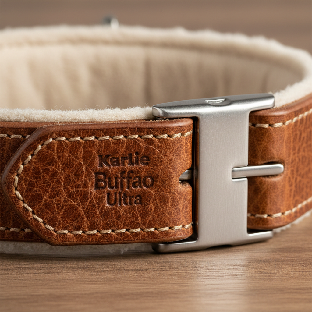 Karlie Buffalo Ultra Halsband Braun/Hellbraun 20mm x 40-55cm Detail