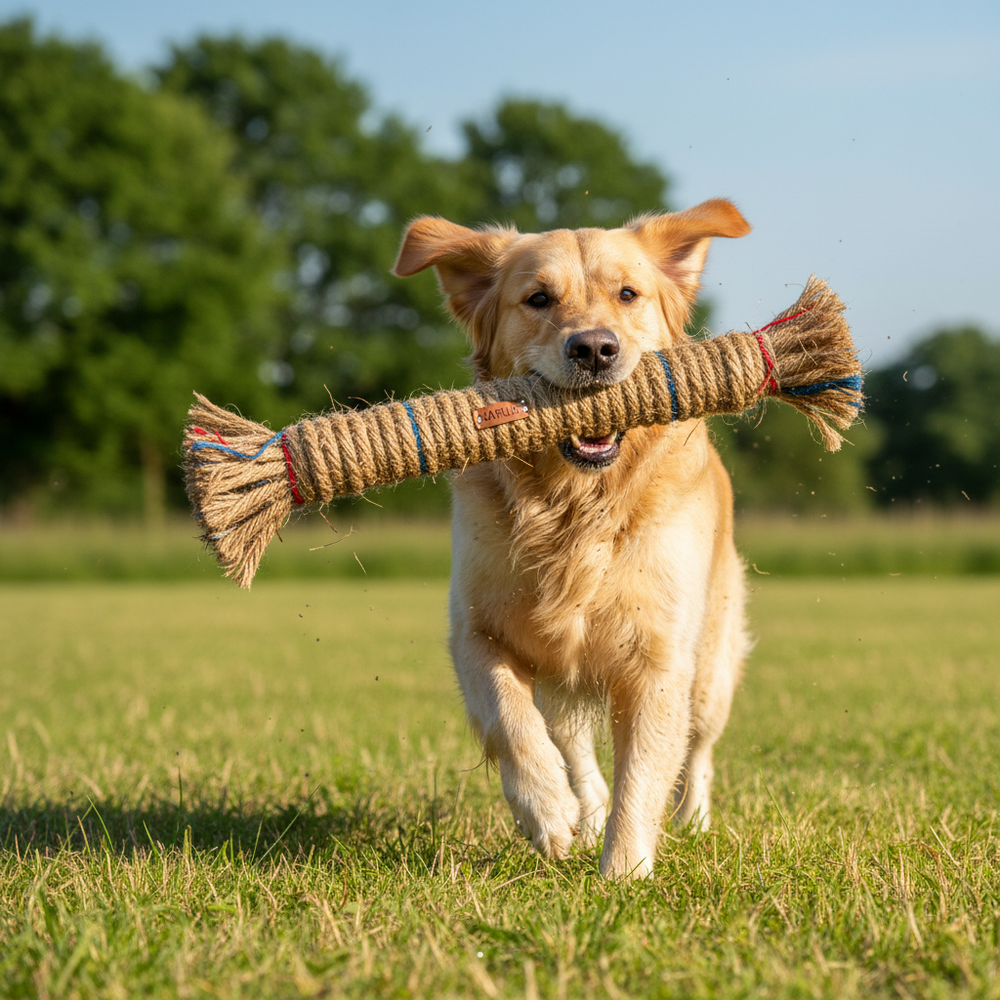 Karlie Jute-Spielzeug Stick 27cm im Spiel