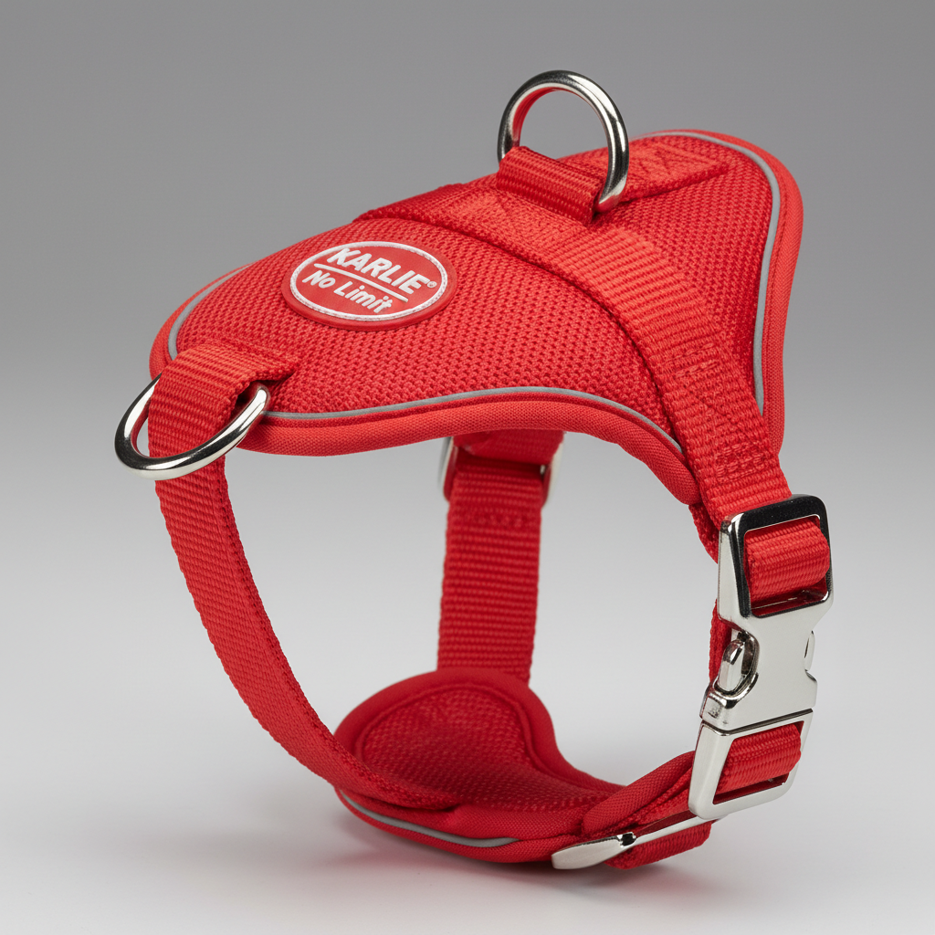 Karlie Teflon Geschirr No Limit Rot 15mm x 35-50cm Detail