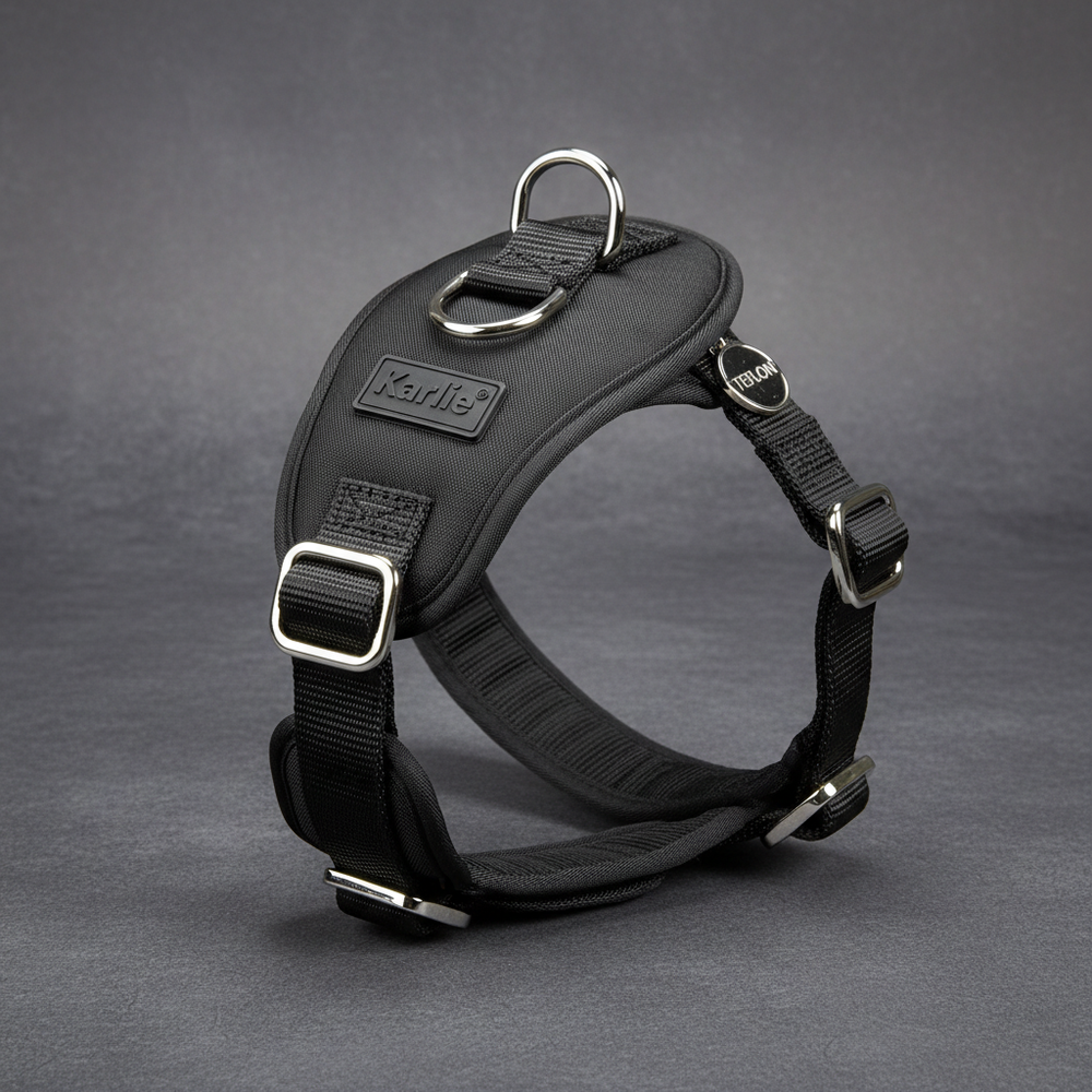 Karlie Teflon Geschirr No Limit Schwarz 15mm x 35-50cm Detail