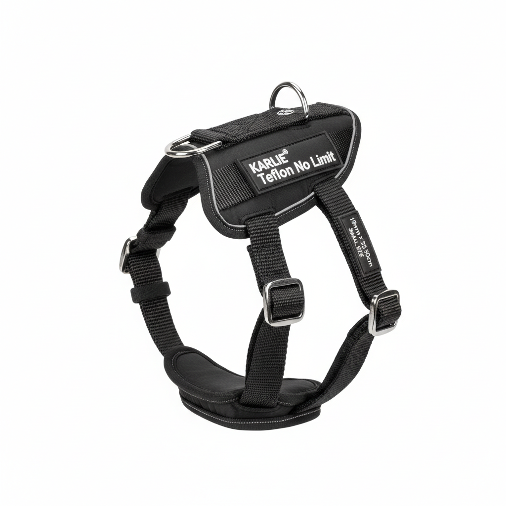 Karlie Teflon Geschirr No Limit Schwarz 15mm x 35-50cm Hauptansicht