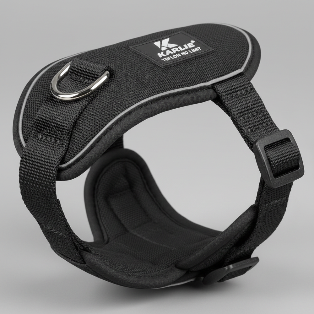 Karlie Teflon Geschirr No Limit Schwarz 20mm x 45-70cm Detail