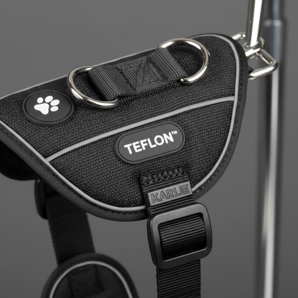 Karlie Teflon Geschirr No Limit Schwarz 25mm x 65-100cm Detail