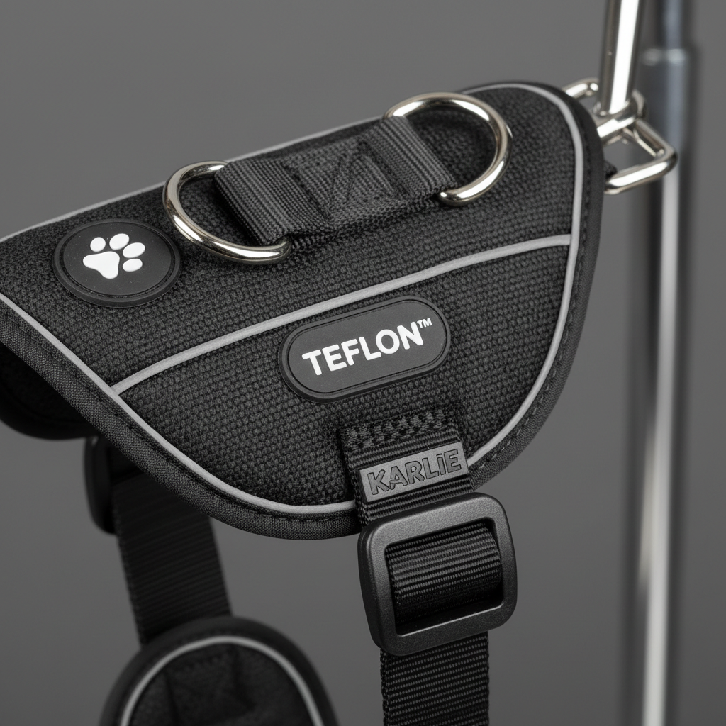Karlie Teflon Geschirr No Limit Schwarz 25mm x 65-100cm Detail