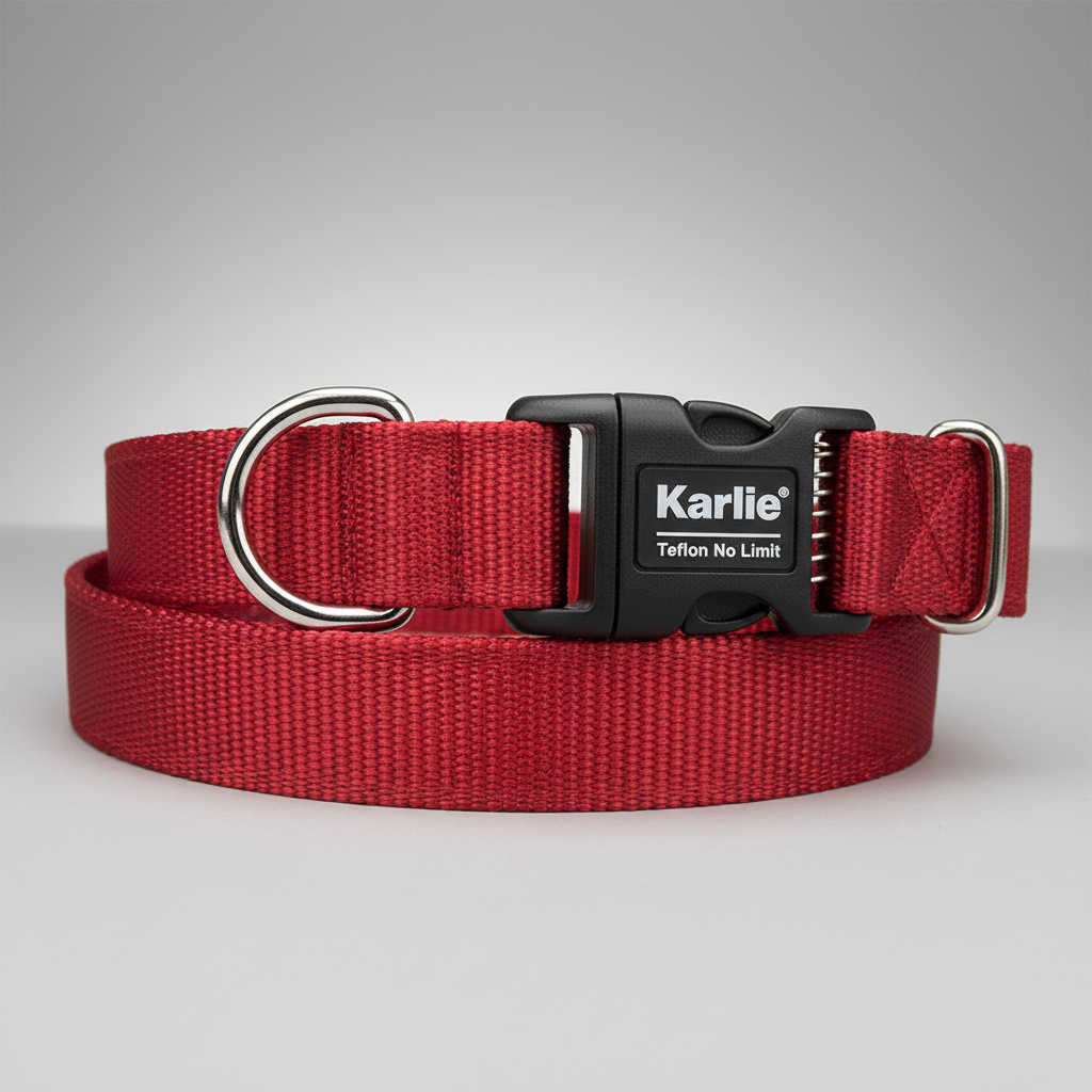 Karlie Teflon Halsband No Limit Rot 15mm x 30-45cm Detail