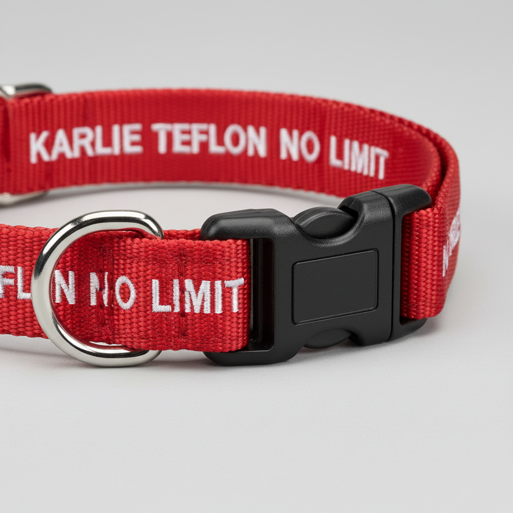 Karlie Teflon Halsband No Limit Schwarz 15mm x 30-45cm Detail