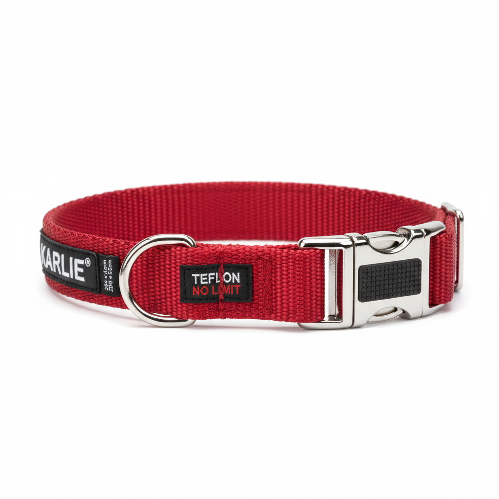 Karlie Teflon Halsband No Limit Schwarz 15mm x 30-45cm Seitenansicht