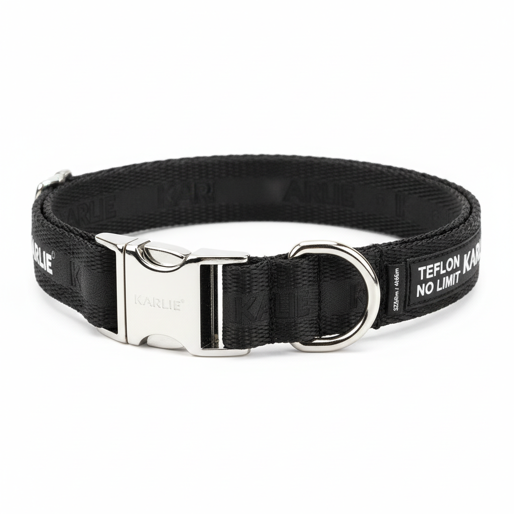 Karlie Teflon Halsband No Limit Schwarz 25mm x 45-65cm Seitenansicht