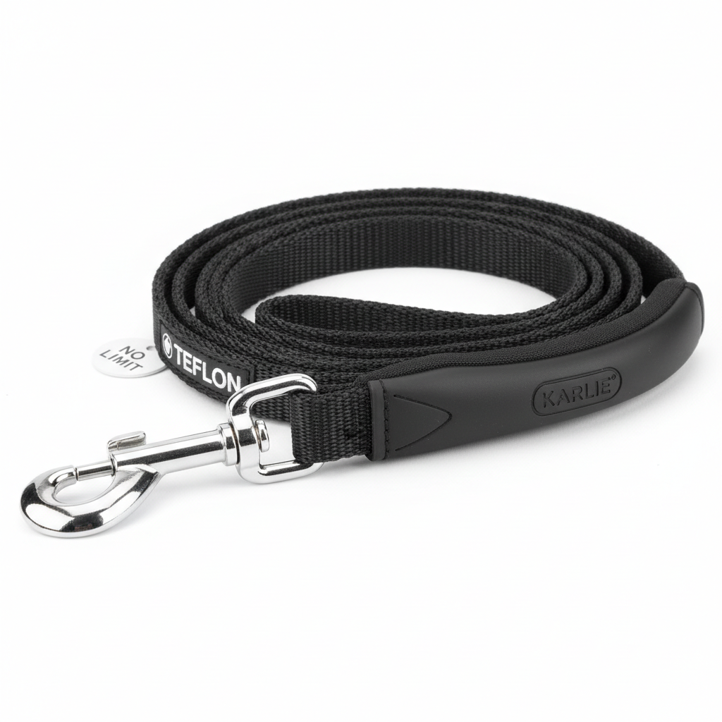 Karlie Teflon Leine No Limit Schwarz 20mm x 100cm Seitenansicht