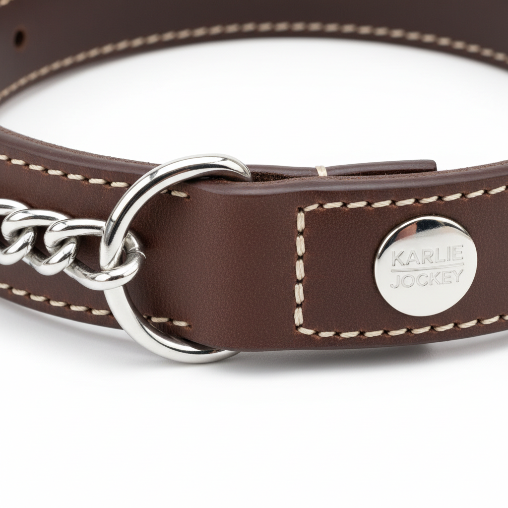 Karlie Würger Jockey Leder Detail