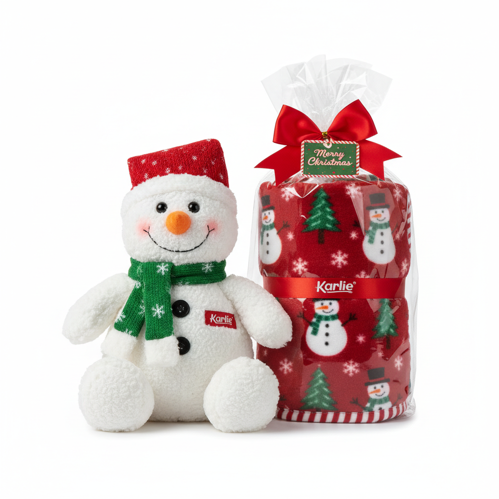 Karlie Xmas-Set Plüschtier mit Decke Schneemann Hauptansicht