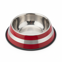 Kerbl Edelstahlnapf Rot Draufsicht