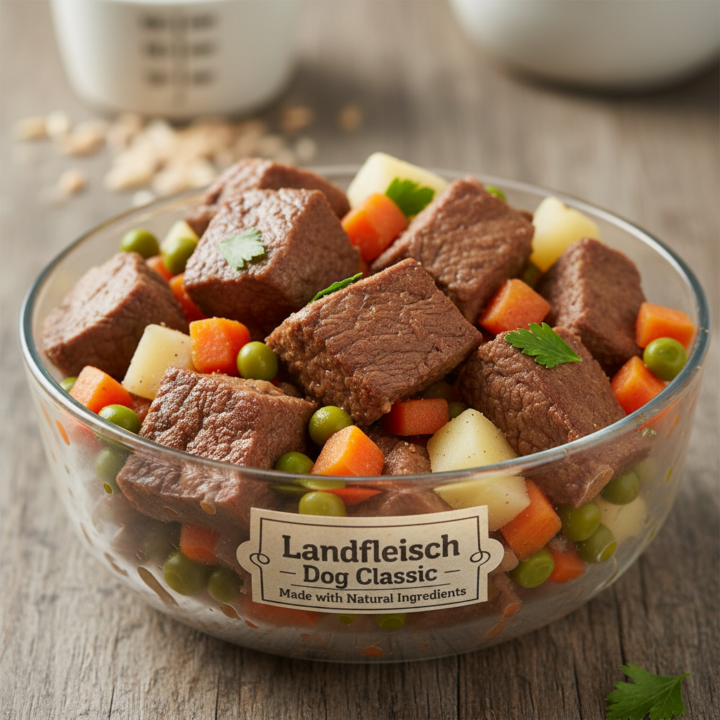 Landfleisch Dog Classic Geflügelherzen & Seelachs 800g Detail