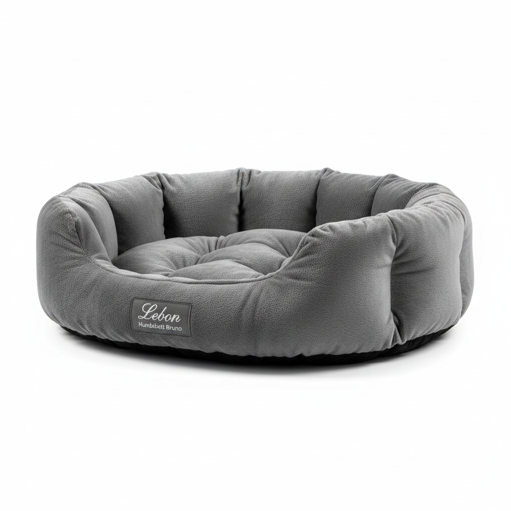 Lebon Hundebett Bruno Grau 100x75cm Seitenansicht