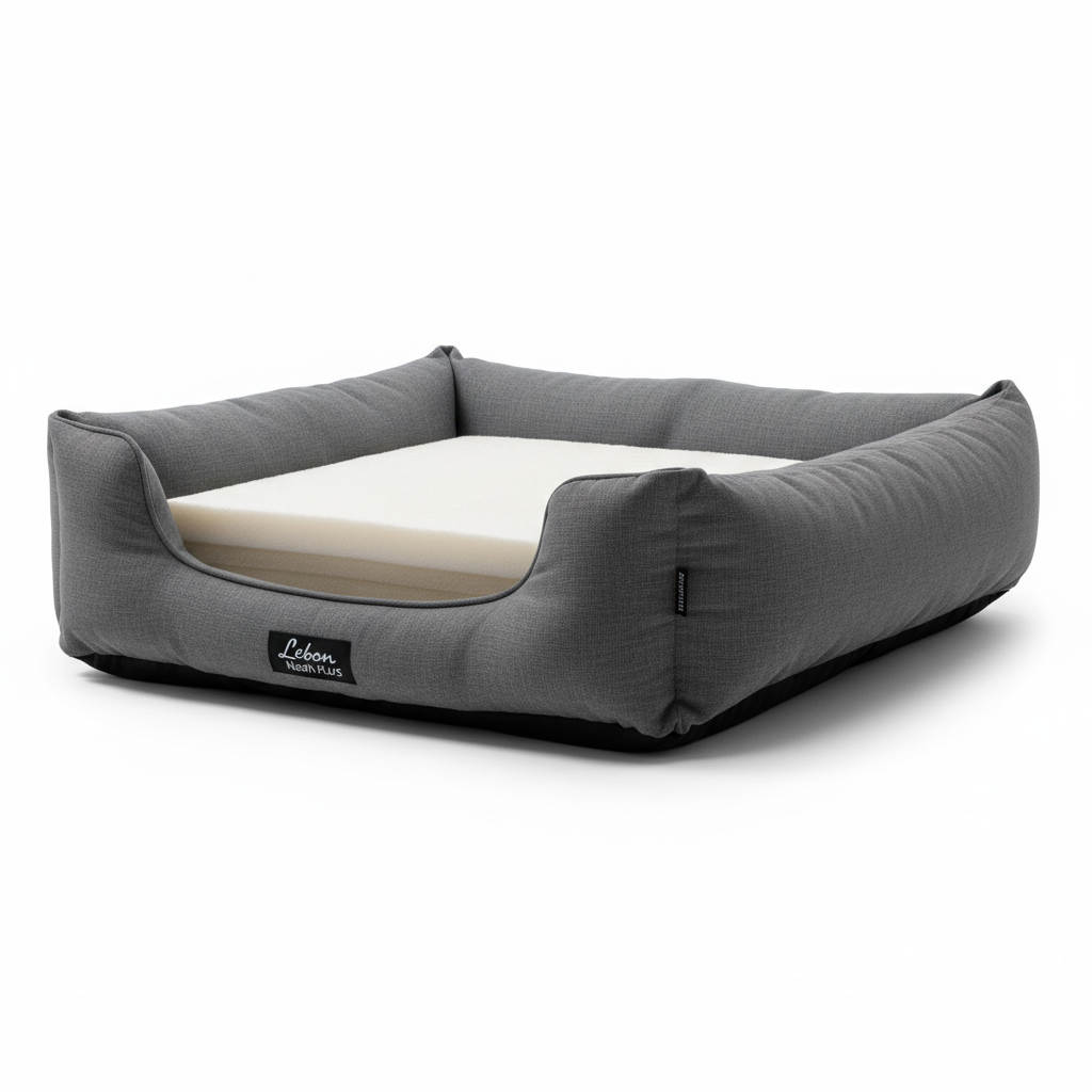 Lebon Hundebett Noah PLUS Grau 120x90cm Seitenansicht