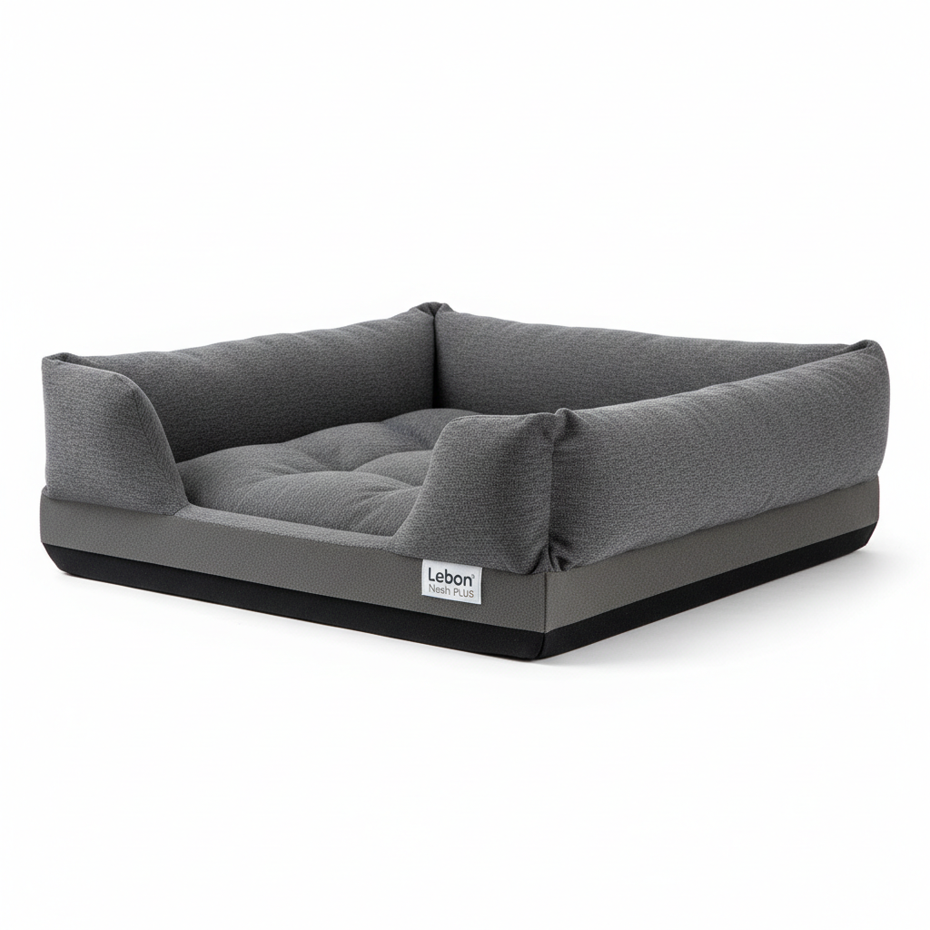 Lebon Hundebett Noah PLUS Grau 80x60cm Seitenansicht