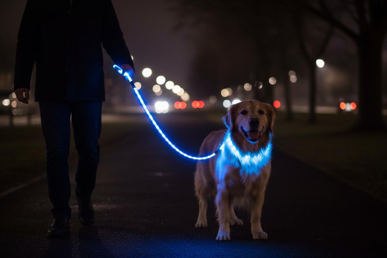 oLED Leine Blau bei Nacht