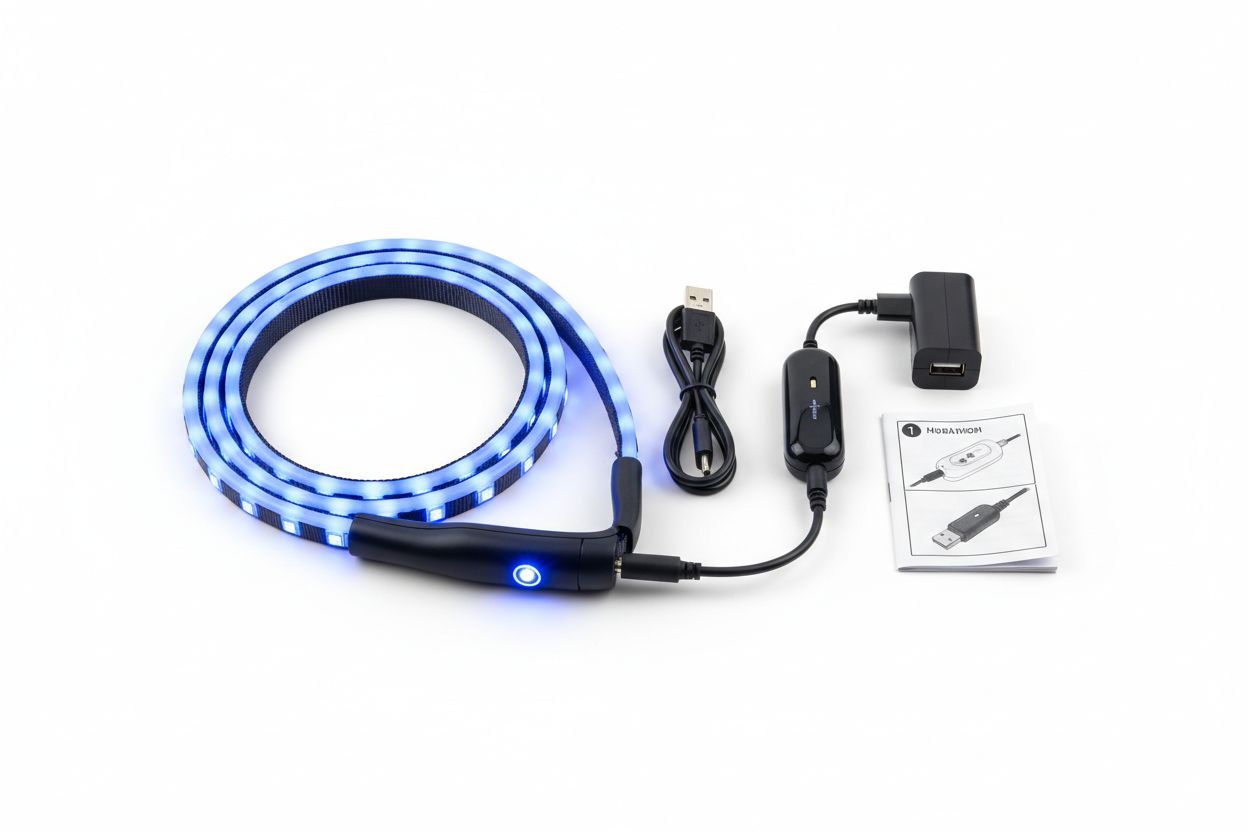 oLED Leine Blau mit USB Ladegerät