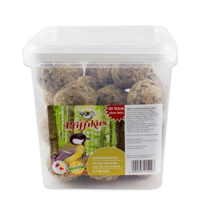 Pfiffikus Meisenknödel ohne Netz 30 Stück im Eimer