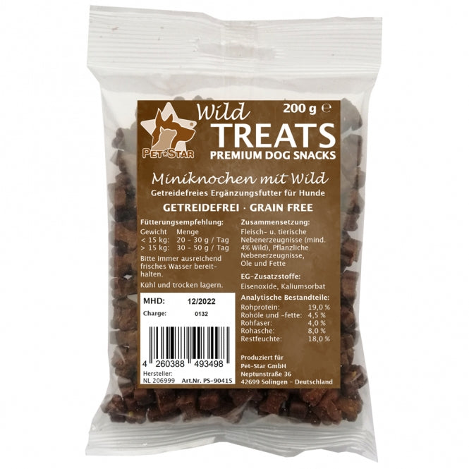 Wild Treats Miniknochen getreidefrei Wild - 200g