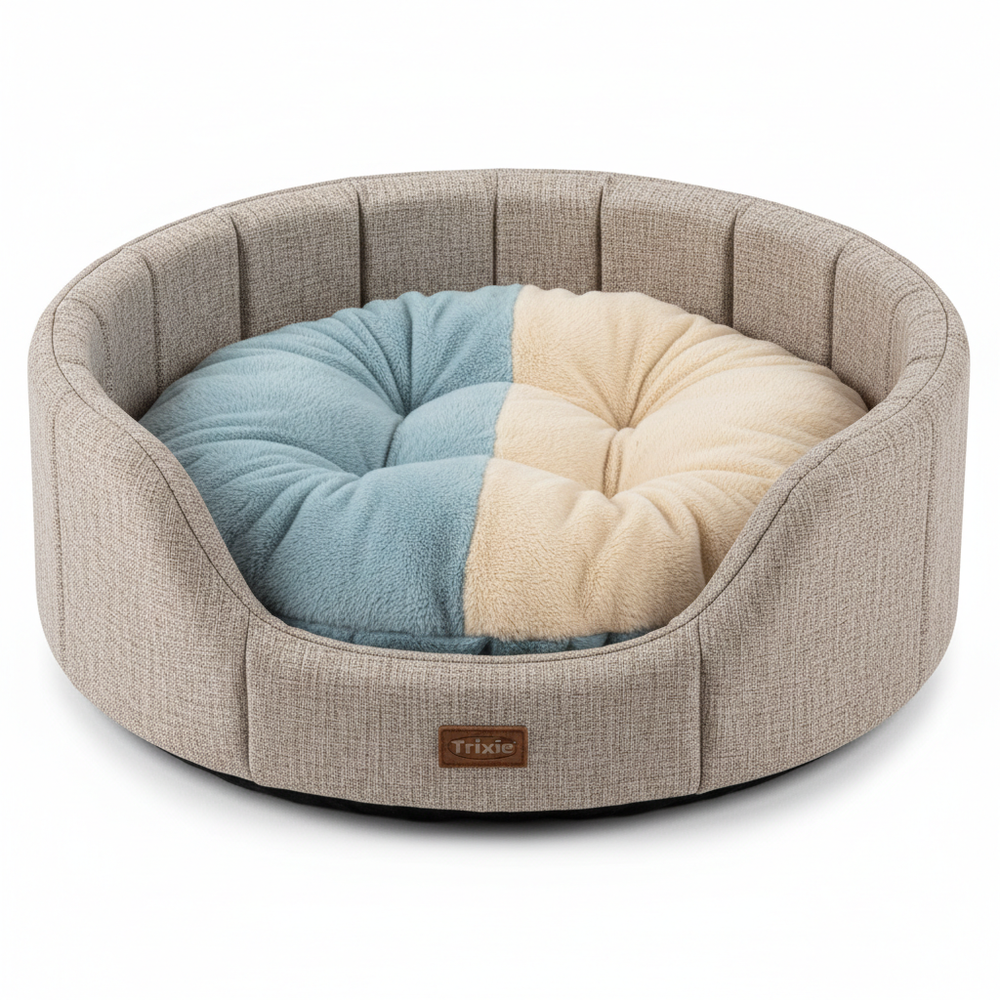Trixie Bett Pyra Blau/Beige Kissen Detail