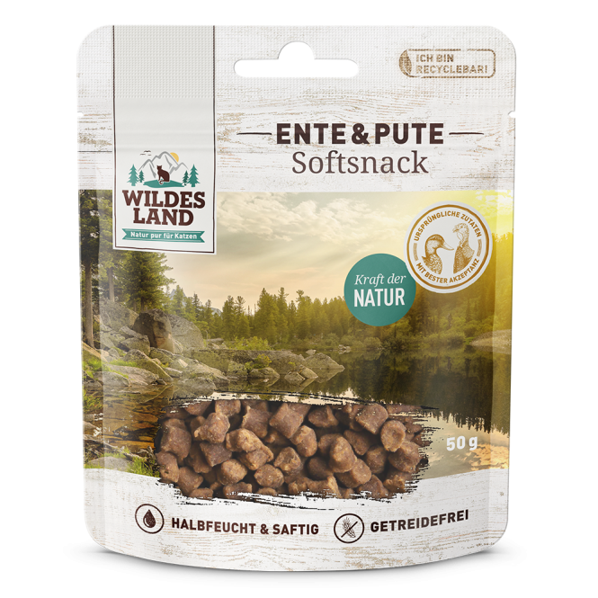 Wildes Land Cat Softsnack Ente & Pute 50g